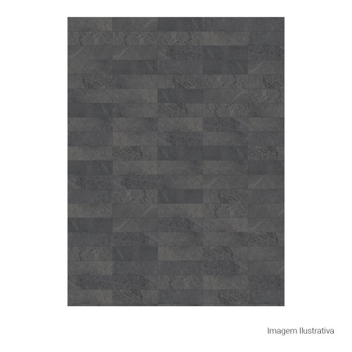 Porcelanato Decorado Matte 7,7x24cm Cinza - Portinari Every Brick Stone Dgr Esmaltado Bold