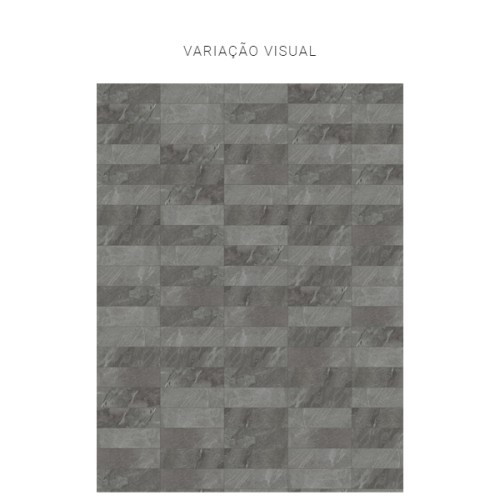 Porcelanato Decorado Matte 7,7x24cm Cinza - Portinari Every Brick Stone Gr Esmaltado Bold