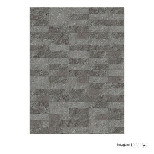 Porcelanato Decorado Matte 7,7x24cm Cinza - Portinari Every Brick Stone Gr Esmaltado Bold