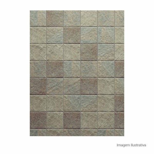 Porcelanato Pedra Natural 15x15cm Verde - Portinari Gili Gn Nat Esmaltado Bold