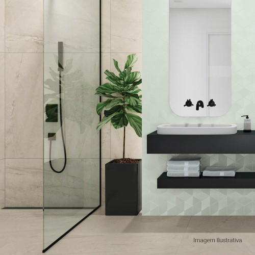 Porcelanato Monocromatico Matte/lux 17,5x17,5cm Azul - Portinari Love Hexa Sbl Mlx Esmaltado Bold