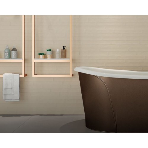 Porcelanato Monocromatico Natural 5x40cm Bege - Portinari Make Be Nat Esmaltado Bold