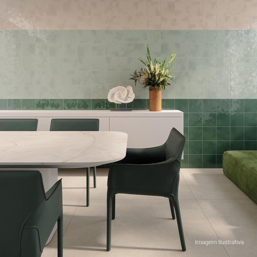 Porcelanato Monocromatico Lux 15x15cm Verde - Portinari Mood Gn Esmaltado Bold