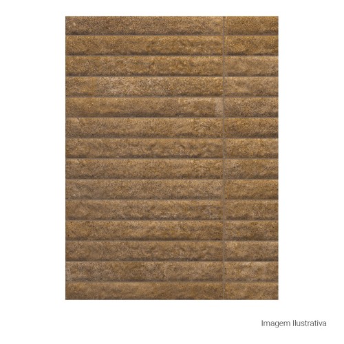 Porcelanato Decorado Natural 5x40cm Marrom - Portinari Sole Decor Bw Nat Esmaltado Bold