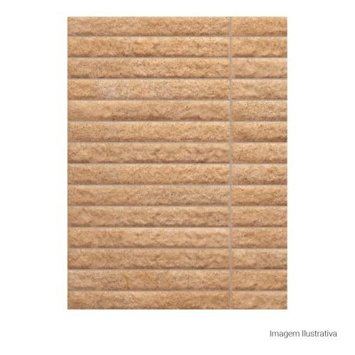 Porcelanato Decorado Natural 5x40cm Amarelo - Portinari Sole Decor Yl Nat Esmaltado Bold