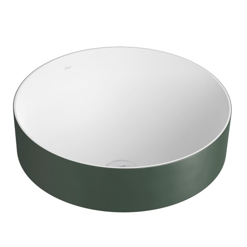 Cuba de Sobrepor Redonda 400mm Kale Green e Branco Fosco