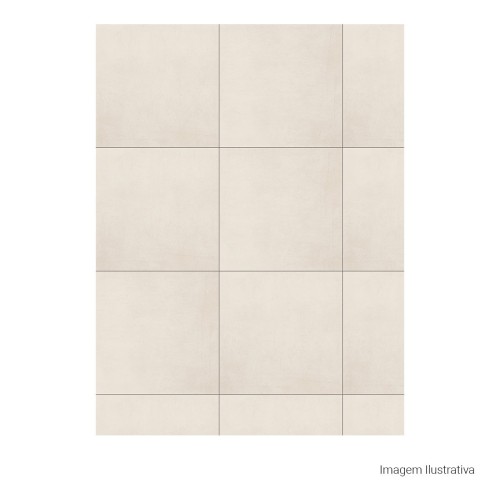 Porcelanato Cimentício Natural 60x60cm Branco - Portinari York Wh Nat Esmaltado Retificado