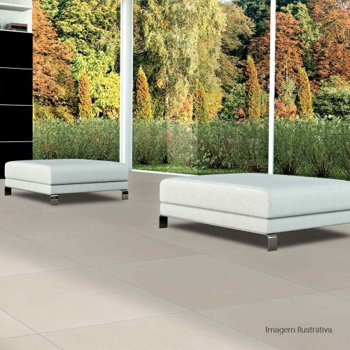 Porcelanato Acetinado Cimentício 60x60cm Branco - Portinari York Wh Esmaltado Retificado
