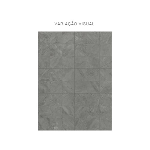 Porcelanato Pedra Matte/lux 20x20cm Cinza - Portinari Audaz Dgr Mlx Esmaltado Bold