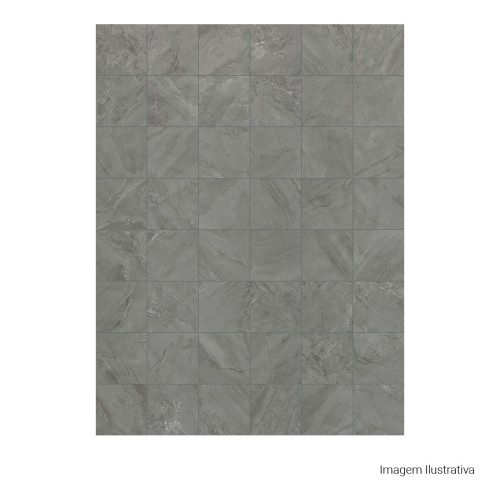 Porcelanato Pedra Matte/lux 20x20cm Cinza - Portinari Audaz Dgr Mlx Esmaltado Bold