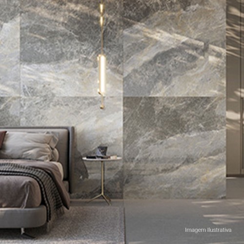 Porcelanato Pedra Natural 120x120cm Cinza - Portinari Boulevard Sgr Nat Esmaltado Retificado