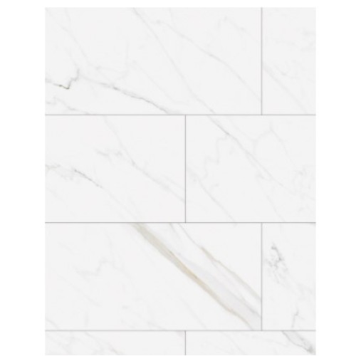 Porcelanato Acetinado Marmorizado 60x120cm Branco - Portinari Calacata Classico Hd Wh Act Esmaltado Retificado
