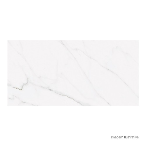 Porcelanato Acetinado Marmorizado 60x120cm Branco - Portinari Calacata Classico Hd Wh Act Esmaltado Retificado