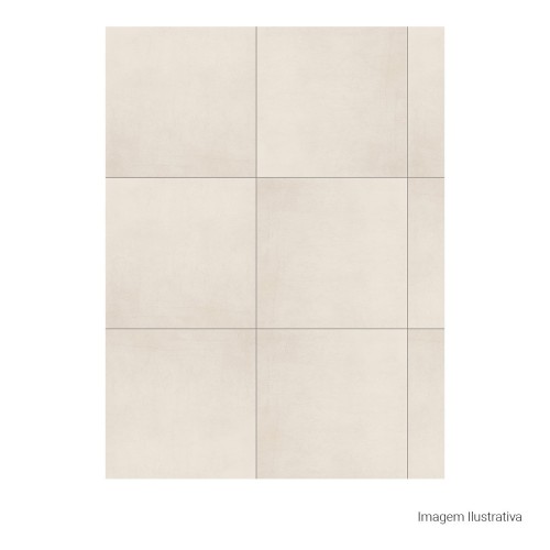 Porcelanato Polido Cimentício 90x90cm Branco - Portinari York Wh Pol Retificado