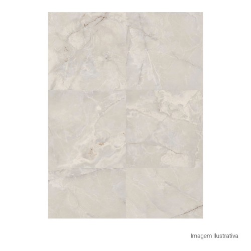 Porcelanato Polido Marmorizado 100x100cm Cinza - Portinari Timeless Sgr Pol Retificado