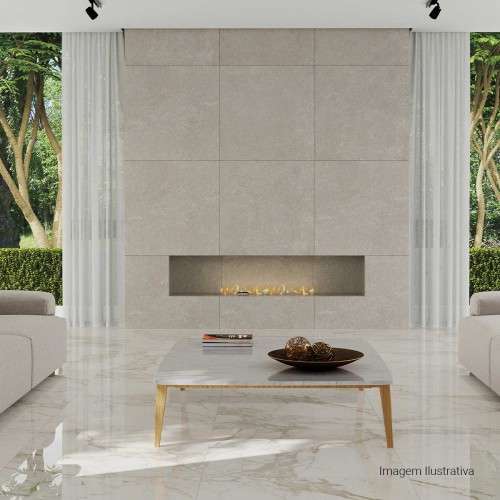Porcelanato Pedra Natural 100x100cm Cinza - Portinari Veneto Sgr Nat Esmaltado Retificado