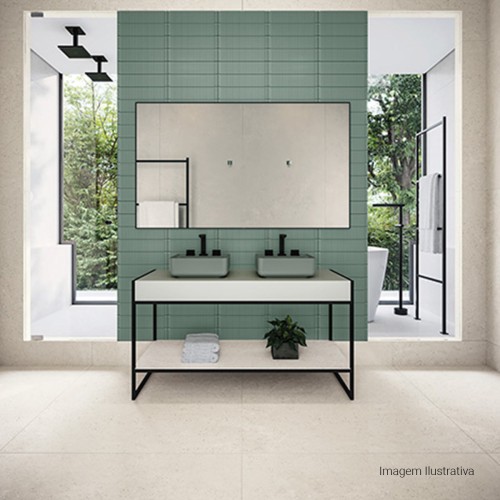 Porcelanato Marmorizado Natural 120x120cm Bege - Portinari Senses Travertino Crm Nat Esmaltado Retificado
