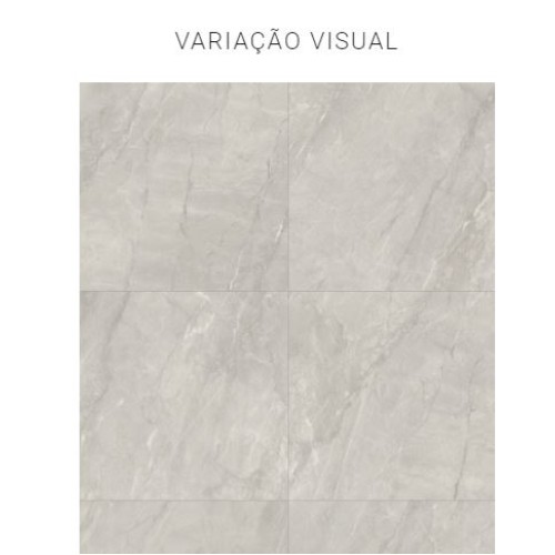 Porcelanato Pedra Hard 100x100cm Cinza - Portinari Pietra Di Savoie Sgr Mat Esmaltado Retificado
