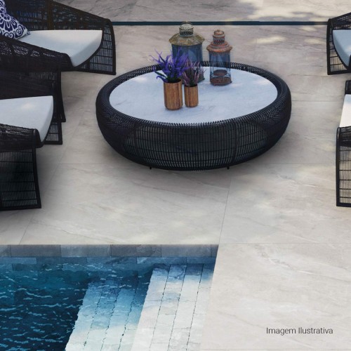 Porcelanato Pedra Hard 100x100cm Cinza - Portinari Pietra Di Savoie Sgr Mat Esmaltado Retificado