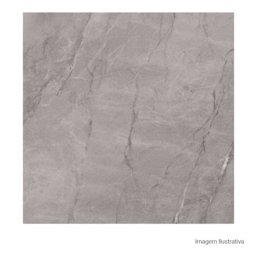 Porcelanato Polido Pedra 100x100cm Cinza - Portinari Pietra Di Savoie Gr Pol Retificado
