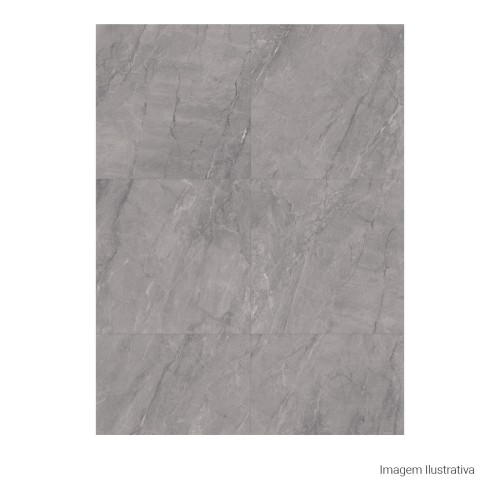 Porcelanato Polido Pedra 100x100cm Cinza - Portinari Pietra Di Savoie Gr Pol Retificado