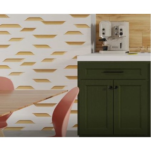 Porcelanato Decorado Matte 30x120cm Branco - Ceusa Marina Decor Wh Mix Esmaltado Retificado