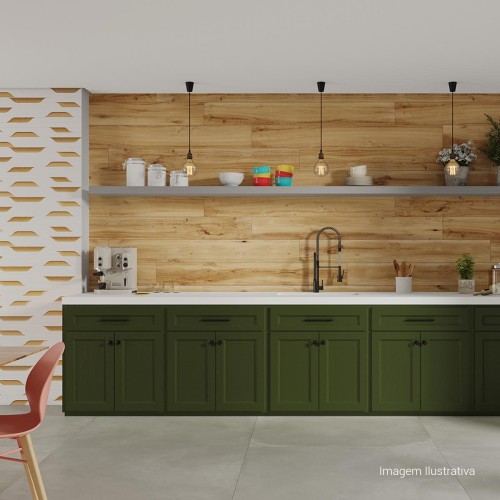 Porcelanato Decorado Matte 30x120cm Branco - Ceusa Marina Decor Wh Mix Esmaltado Retificado