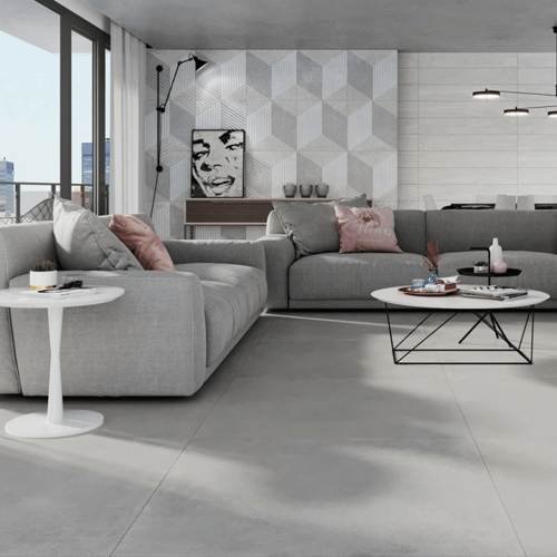 Porcelanato Cimentício Natural 60x120cm Cinza - Portinari Munich Sgr Nat Esmaltado Retificado