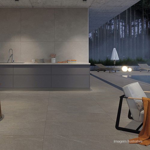 Porcelanato Cimentício Natural 120x120cm Cinza - Portinari Monumental Sgr Nat Esmaltado Retificado