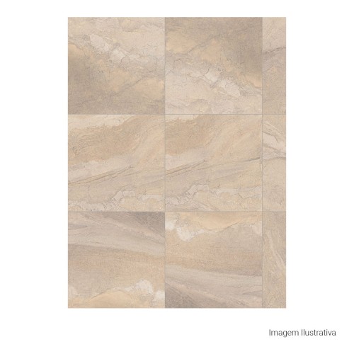 Porcelanato Pedra Hard 90x90cm Bege - Portinari Mediterraneo Sbe Mat Esmaltado Retificado