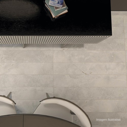 Porcelanato Acetinado Marmorizado 60x120cm Cinza - Portinari Magnum Hd Sgr Esmaltado Retificado