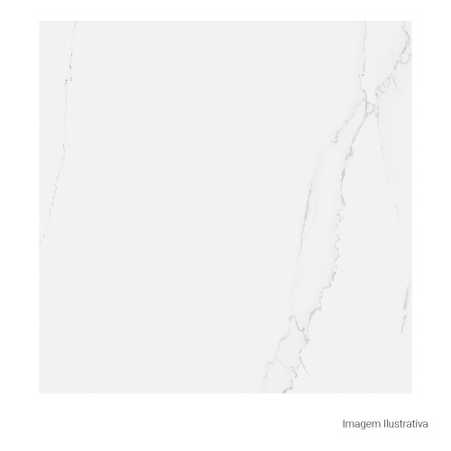 Porcelanato Polido Marmorizado 100x100cm Branco - Portinari Lumina Wh Pol Retificado