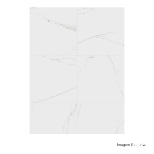 Porcelanato Polido Marmorizado 100x100cm Branco - Portinari Lumina Wh Pol Retificado