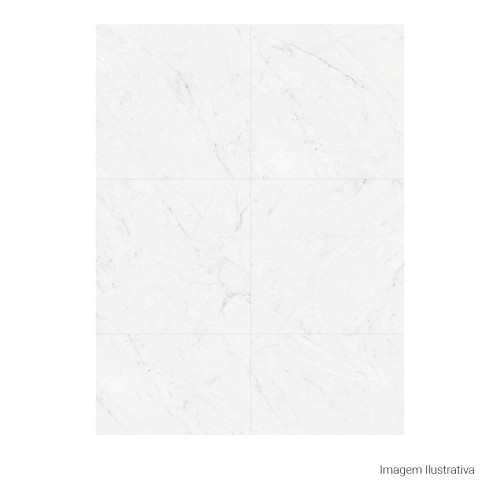 Porcelanato Polido Marmorizado 100x100cm Branco - Portinari Lumina Carrara Pol Retificado