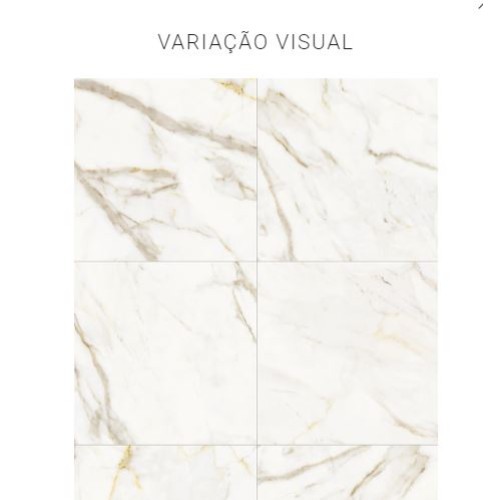 Porcelanato Polido Marmorizado 100x100cm Branco - Portinari Lumina Calacata Gd Pol Retificado