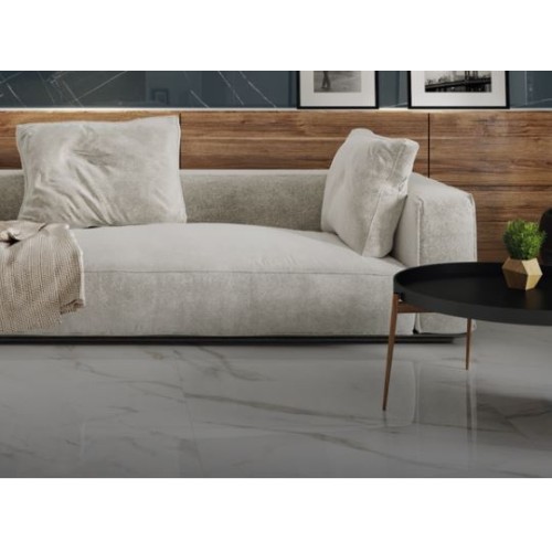 Porcelanato Polido Marmorizado 100x100cm Branco - Portinari Lumina Calacata Gd Pol Retificado