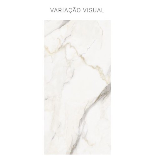 Porcelanato Marmorizado Natural 60x120cm Branco - Portinari Lumina Calacata Gd Nat Esmaltado Retificado