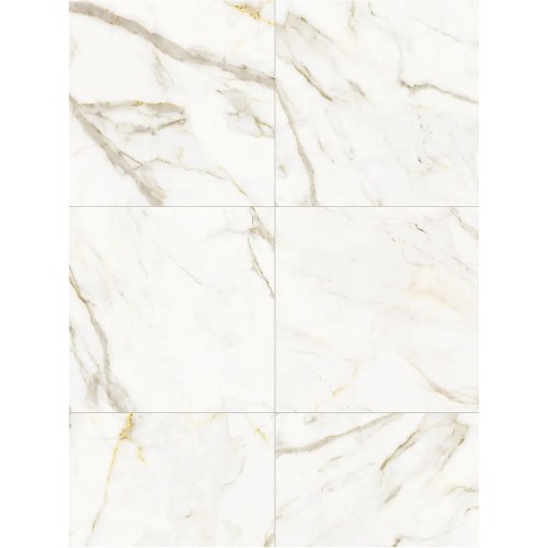 Porcelanato Marmorizado Natural 100x100cm Branco - Portinari Lumina Calacata Gd Nat Esmaltado Retificado