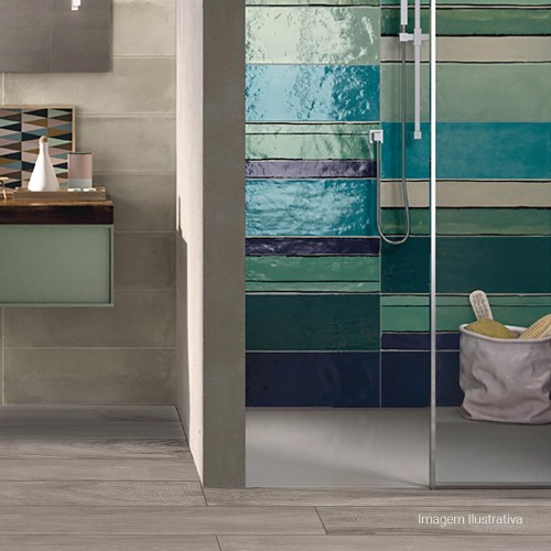 Porcelanato Acetinado Amadeirado 20x120cm Cinza - Portinari Giardino Sgr Act Esmaltado Retificado