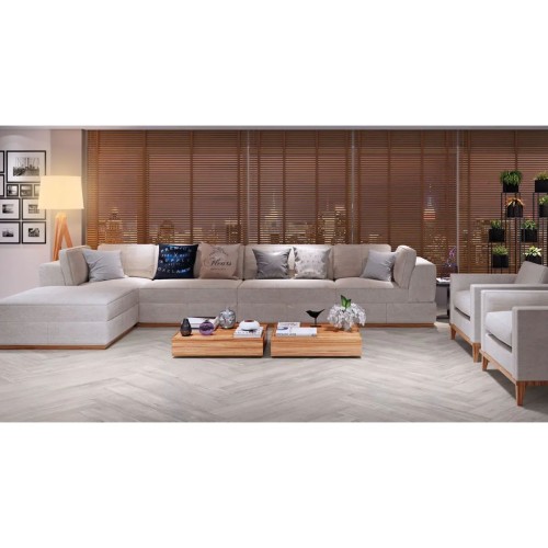 Porcelanato Acetinado Amadeirado 20x120cm Cinza - Portinari Giardino Sgr Act Esmaltado Retificado