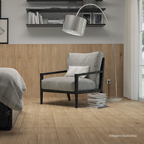 Porcelanato Amadeirado Hard 33x90cm Bege - Portinari Gdn Giardino Be Esmaltado Retificado