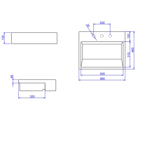 Cuba de Semi Encaixe com Mesa e Válvula Oculta Retangular Deca 46x56cm Branco Linha L