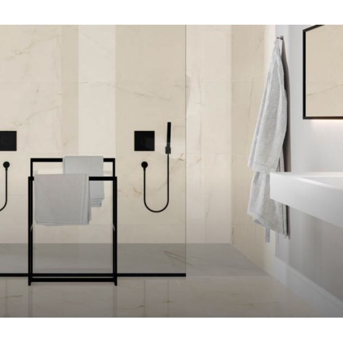 Porcelanato Marmorizado Natural 100x100cm Branco - Portinari Timeless Al Nat Esmaltado Retificado