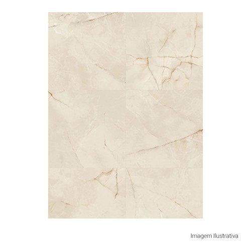 Porcelanato Marmorizado Natural 100x100cm Branco - Portinari Timeless Al Nat Esmaltado Retificado