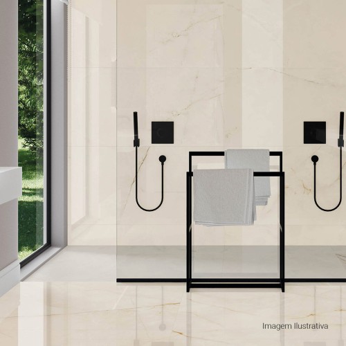 Porcelanato Marmorizado Natural 100x100cm Branco - Portinari Timeless Al Nat Esmaltado Retificado