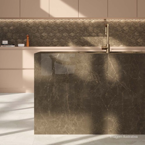 Porcelanato Marmorizado Natural 120x120cm Bege - Portinari Castellon Be Nat Esmaltado Retificado