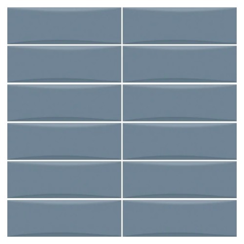 Porcelanato Monocromatico Lux 8x25cm Azul - Portinari Bella Vita Bl Bold