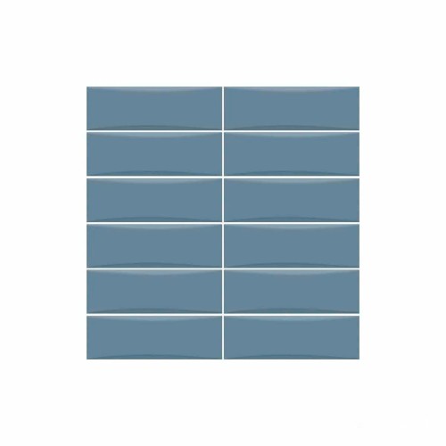 Porcelanato Monocromatico Lux 8x25cm Azul - Portinari Bella Vita Bl Bold