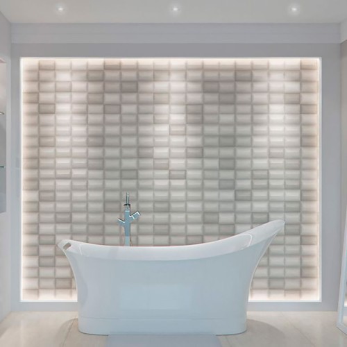 Porcelanato Monocromatico Lux 8x25cm Azul - Portinari Bella Vita Bl Bold