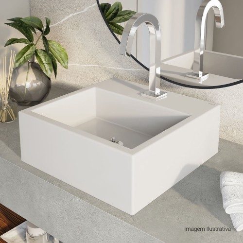 Cuba de Apoio com Mesa Quadrada 41,5x41,5cm Deca Branco Linha L